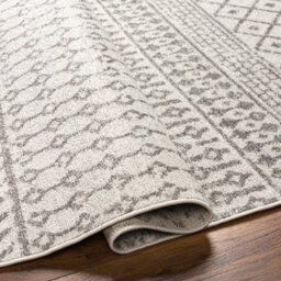 Livabliss Elaziz-Geometric Cream Charcoal Grey Global Living Dining Bedroom Rug 160 X 230 Cm Easy Care, Non Shedding - thumbnail 4
