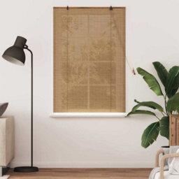 Walplus Window Blinds & Shades With Curtains Manual Light Brown Bamboo - thumbnail 3
