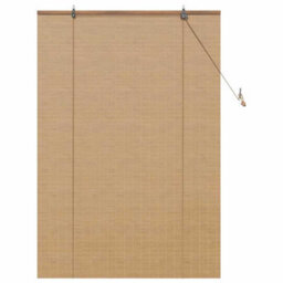 Walplus Window Blinds & Shades With Curtains Manual Light Brown Bamboo - thumbnail 2