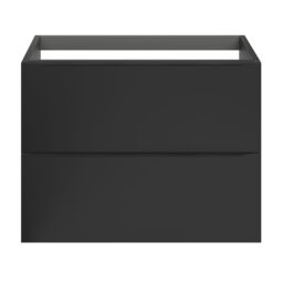 GoodHome Imandra Matt Black Wall-Mounted Bathroom Cabinet (H) 600mm (W) 800mm - thumbnail 2