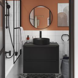 GoodHome Imandra Matt Black Wall-Mounted Bathroom Cabinet (H) 600mm (W) 800mm - thumbnail 7