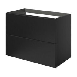 GoodHome Imandra Matt Black Wall-Mounted Bathroom Cabinet (H) 600mm (W) 800mm - thumbnail 1