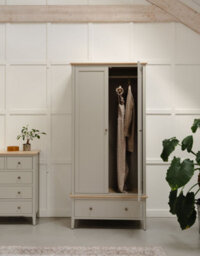 Statement Furniture Pembroke Double Wardrobe With Oak Top - Harbour Stone - thumbnail 2