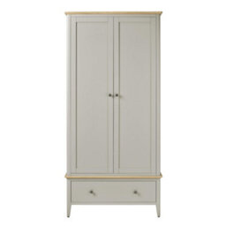 Statement Furniture Pembroke Double Wardrobe With Oak Top - Harbour Stone - thumbnail 1