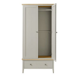 Statement Furniture Pembroke Double Wardrobe With Oak Top - Harbour Stone - thumbnail 8