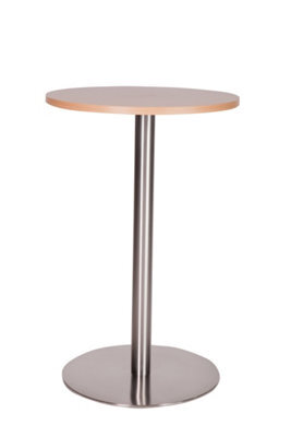 Daniella Round Brushed Table Base Round Laminate Top Medium Poseur Beech 600mm Diameter Round - image 1