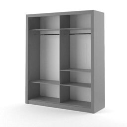 Arte Lux Iii Modern Sliding Door Mirrored Wardrobe (H2150mm W1810mm D600mm) - Grey Matt - thumbnail 3