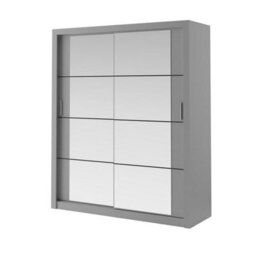 Arte Lux Iii Modern Sliding Door Mirrored Wardrobe (H2150mm W1810mm D600mm) - Grey Matt - thumbnail 2