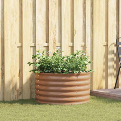 Berkfield Garden Raised Bed Brown 80 X 80 X 44 Cm Steel - image 1