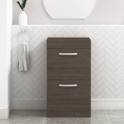Royal Bathrooms Turin 500mm Grey Elm Floor Standing Worktop Vanity Unit - 2 Drawer - thumbnail 1