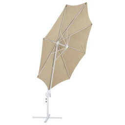 Wyld and Coco 295Cm Octagonal Patio Parasol Taupe - 360 Swivel, Crank, White Aluminium Pole - thumbnail 4