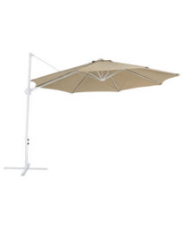 Wyld and Coco 295Cm Octagonal Patio Parasol Taupe - 360 Swivel, Crank, White Aluminium Pole - thumbnail 2