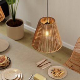 GoodHome Florican Natural Round Lamp Shade (D)29.5Cm - thumbnail 1