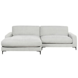 Beliani Corner Sofa 3 Seater Maloy Chenille Light Grey Right Hand - thumbnail 1