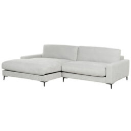 Beliani Corner Sofa 3 Seater Maloy Chenille Light Grey Right Hand - thumbnail 4