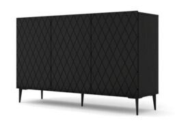 Arte Modern Diune Tv Cabinet  In Black Matt And Black Legs 1450mm - thumbnail 1