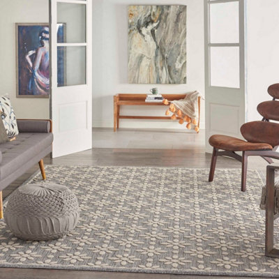 Nourison Outdoor Cozumel Czm03 Grey Rug-160Cm X 221Cm - image 1