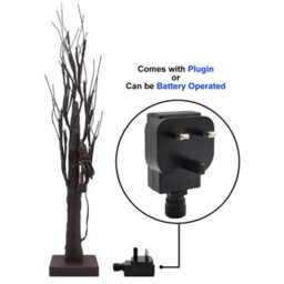 Long Life Lamps Company Led Indoor Christmas Brown Tree Miniature 60Cm Mains And Battery Operated Tree01 - thumbnail 4