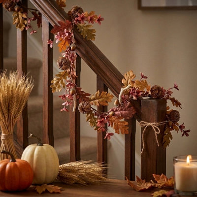 Garden Greatness Autumnal Magnolia And Leaf Garland - image 1