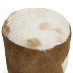 Beliani Footstool Kent Leather Golden Brown - thumbnail 5