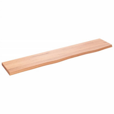 Berkfield Wall Shelf Light Brown 100X20X2 Cm Treated Solid Wood Oak - image 1
