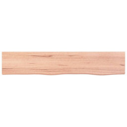 Berkfield Wall Shelf Light Brown 100X20X2 Cm Treated Solid Wood Oak - thumbnail 2