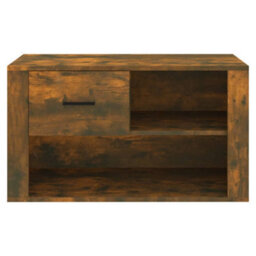 Berkfield Shoe Cabinet Smoked Oak 80X35X45 Cm Engineered Wood - thumbnail 5