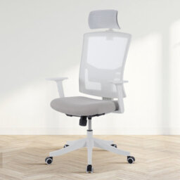 London Boutique Ergonomic Mesh Office Chair, Adjustable Headrest And Lumbar Support, Footrest, Reclining Swivel Desk Chair, Black - thumbnail 1