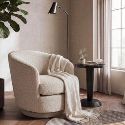 my furniture Melville Swivel Chair - Light Taupe - thumbnail 2