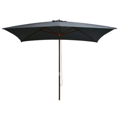 Walplus Garden Parasol With Wooden Pole 200X300 Cm Anthracite - image 1