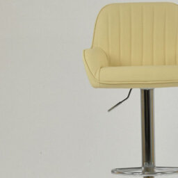 Lakeland Furniture Blair Cream Faux Leather Chrome Gas Lift Bar Stool - thumbnail 8