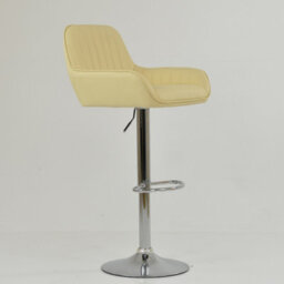Lakeland Furniture Blair Cream Faux Leather Chrome Gas Lift Bar Stool - thumbnail 4