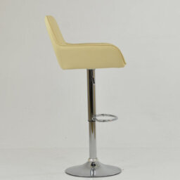 Lakeland Furniture Blair Cream Faux Leather Chrome Gas Lift Bar Stool - thumbnail 5
