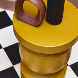 Sweeek - Metal Side Table Mustard Yellow 30.5X30.5X43.5 Cm - Alma - thumbnail 2