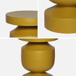 Sweeek - Metal Side Table Mustard Yellow 30.5X30.5X43.5 Cm - Alma - thumbnail 4