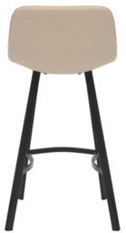 Lamboro Antico Faux Leather Kitchen Bar Stool, Matt Black Fixed Height Legs With Footrest, Breakfast & Home Bar Stool - Cream - thumbnail 5