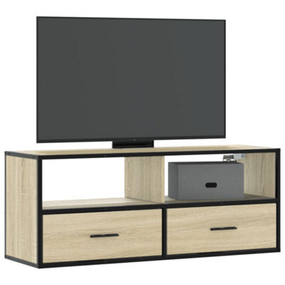 Berkfield Tv Cabinet Sonoma Oak 100X31X39.5 Cm Engineered Wood And Metal - image 1