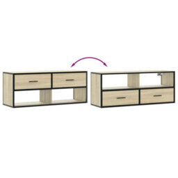 Berkfield Tv Cabinet Sonoma Oak 100X31X39.5 Cm Engineered Wood And Metal - thumbnail 7