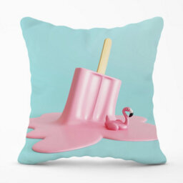 Warren Reed Designer Flamingo Ice Cream Outdoor Cushion 45Cm X 45Cm - thumbnail 1