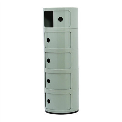 Green  - 5Tiers Cylindrical Round Storage Cabinet Cupboard Shelf Side End Table Shelf - image 1