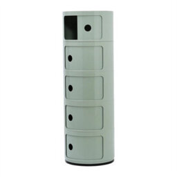 Green  - 5Tiers Cylindrical Round Storage Cabinet Cupboard Shelf Side End Table Shelf - thumbnail 1