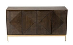 Buttercup Farm Zaine Carving 4 Door Sideboard - Mango Wood - L40 X W138 X H76 Cm - Dark Finish - Fully Assembled - thumbnail 3