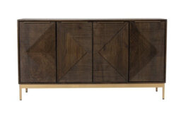 Buttercup Farm Zaine Carving 4 Door Sideboard - Mango Wood - L40 X W138 X H76 Cm - Dark Finish - Fully Assembled - thumbnail 2