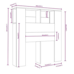 Berkfield Headboard Cabinet Grey Sonoma 100X18.5X104.5 Cm - thumbnail 6