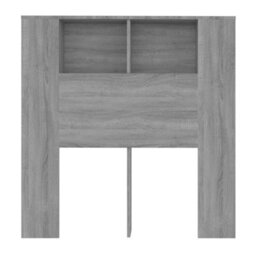Berkfield Headboard Cabinet Grey Sonoma 100X18.5X104.5 Cm - thumbnail 4