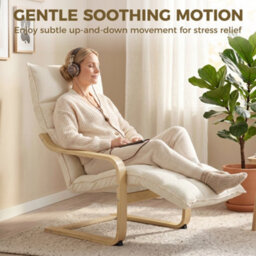 Homcom Accent Chair, Leisure Lounge Chair Armchair With Footrest, Cream - thumbnail 7