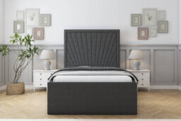 "Sloomy Somerset Graphite Dumfries Bed Frame With Mattress With 50"" Upholstered Headboard 2'6 Small Single" - thumbnail 1