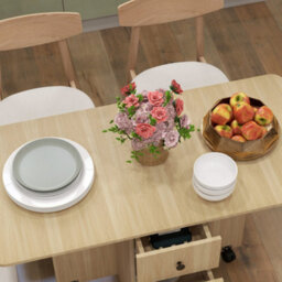 Homcom Folding Dining Table For 4-6 Drop Leaf Table On Wheels Natural Wood - thumbnail 8
