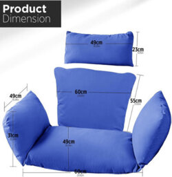 istyle mode Royal Replacement Cushion For Swing Egg Chair, 5 Pieces Water-Resistant Hanging Basket Swing Chair Cushion - thumbnail 2