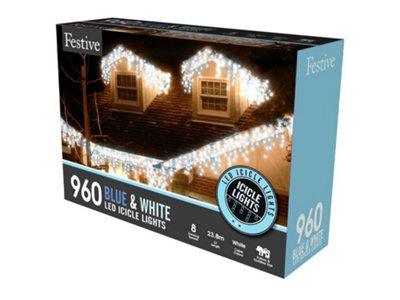 Festive Outdoor Christmas Lights - Blue & White - 360 Led Lights - image 1